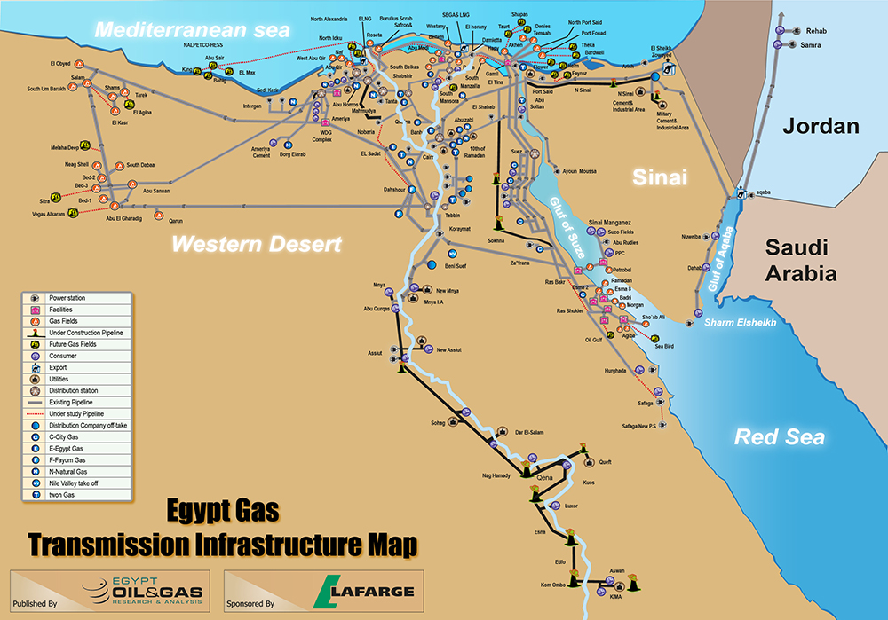 Egypt Gas Transmission Infrastructure Map