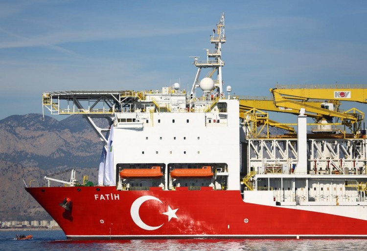 Turkish Oil Ship Drills in Mediterranean
