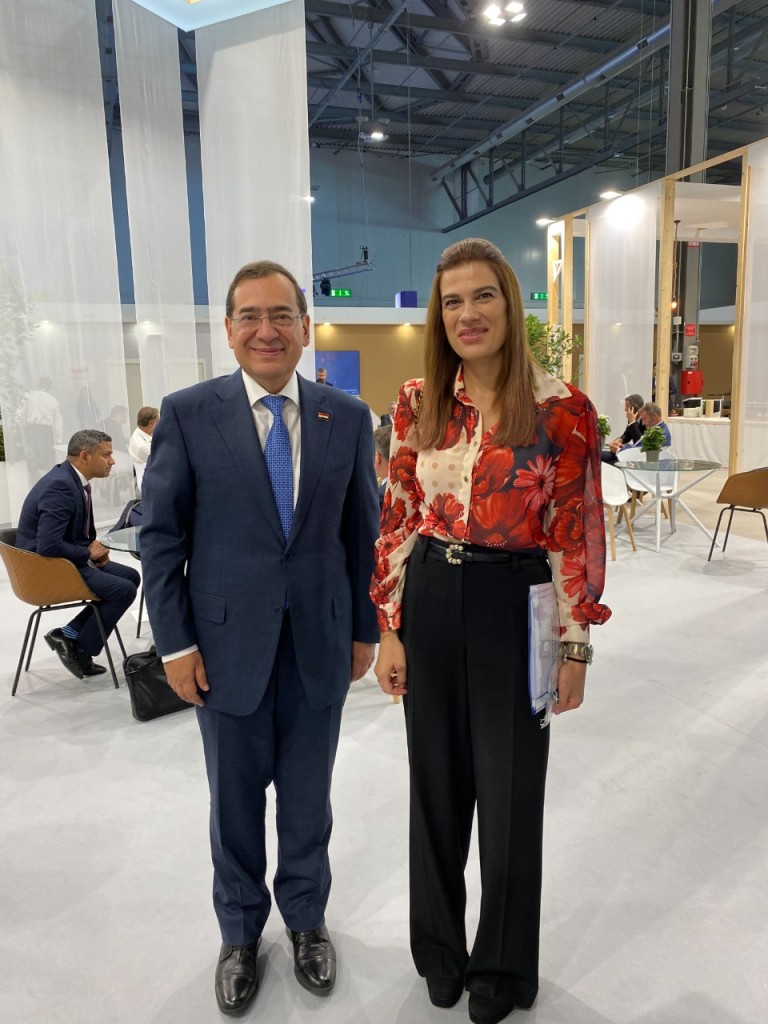 El Molla Holds Natural Gas Talks with Cypriot Energy Minister at Gastech 2022