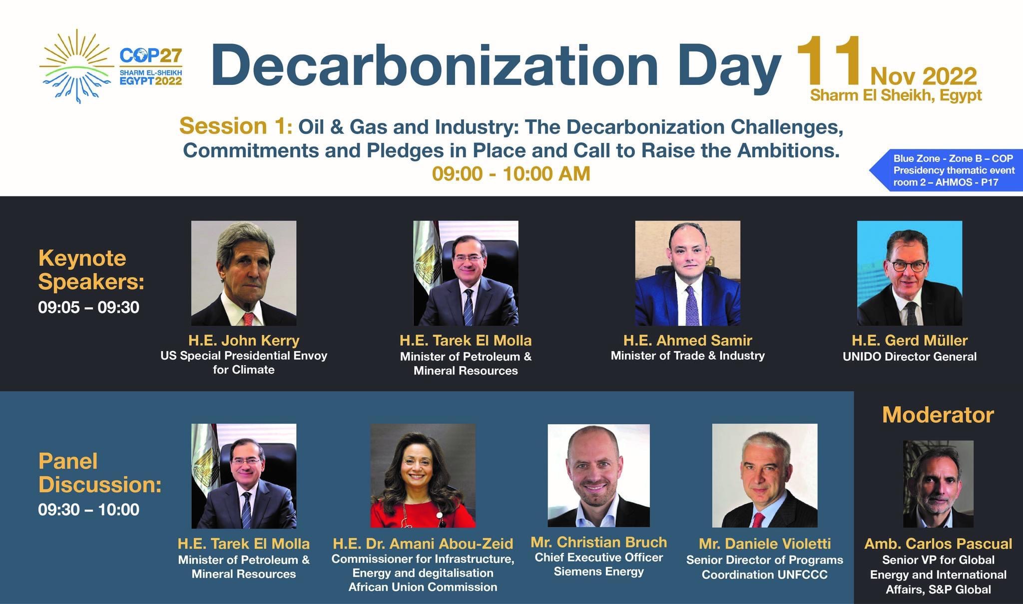 Decarbonization Day to be Held at COP 27